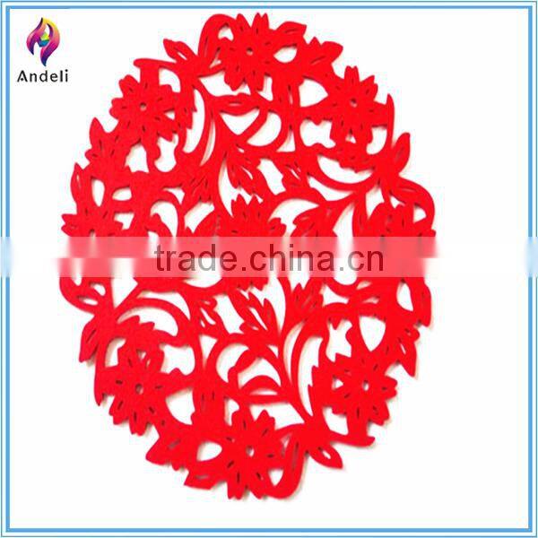 Felt carved flower handmade placemats set