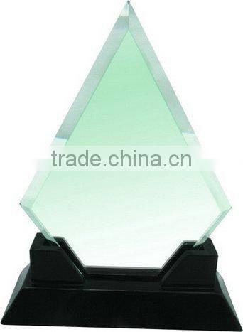 Factory Wholesale Customized Engraving Crystal Glass Trophy For Wooden base trophy KC-011