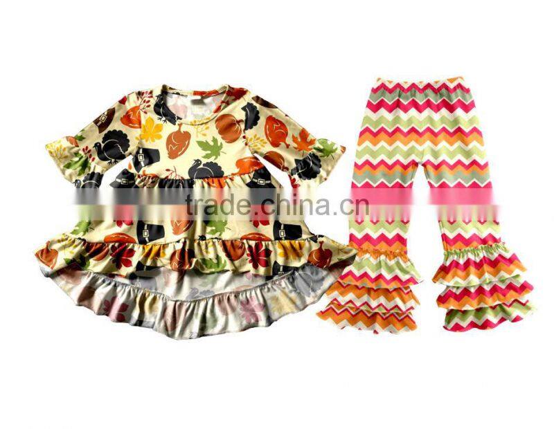 2017 children halloween clothes wholesale chevron fall 2pcs outfit baby winter clothing
