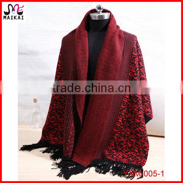 Elegant women's winter fashion jacquard scarf shawl