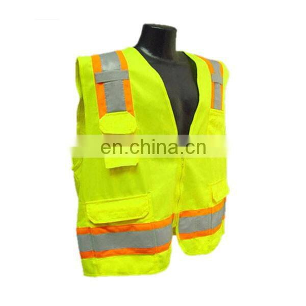 Yellow hi vis reflective safety vest for work safe