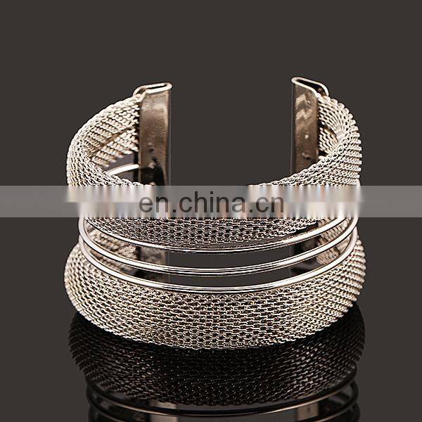 Iron Wire Snakeskin Gold Silver Cuff Women Men Bangles Metal Bangle