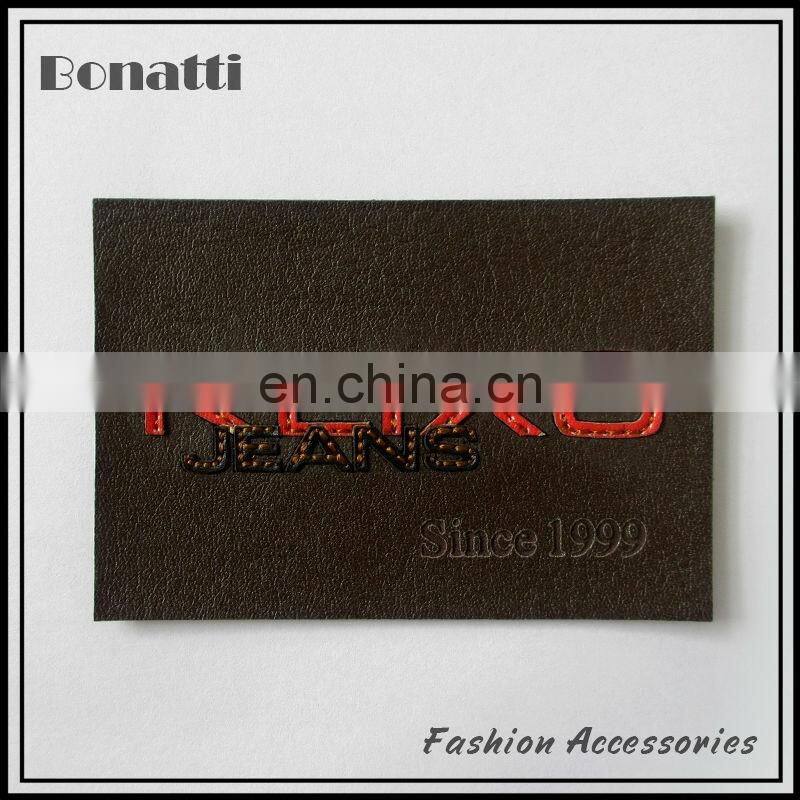 New personalized leather labels custom high quality patches for fashion jeans