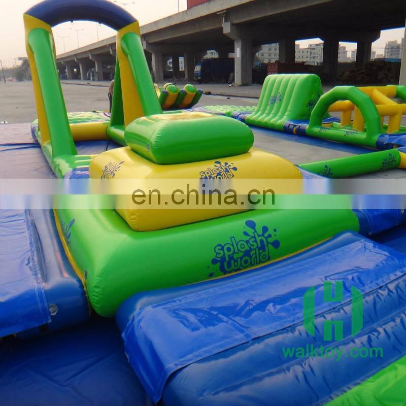 Durable 0.9mm pvc large inflatable water park giant floating aqua park