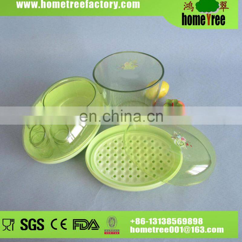 Novetly Plastic Oblong 3pcs Green Cheap China Bathroom Accessories Set