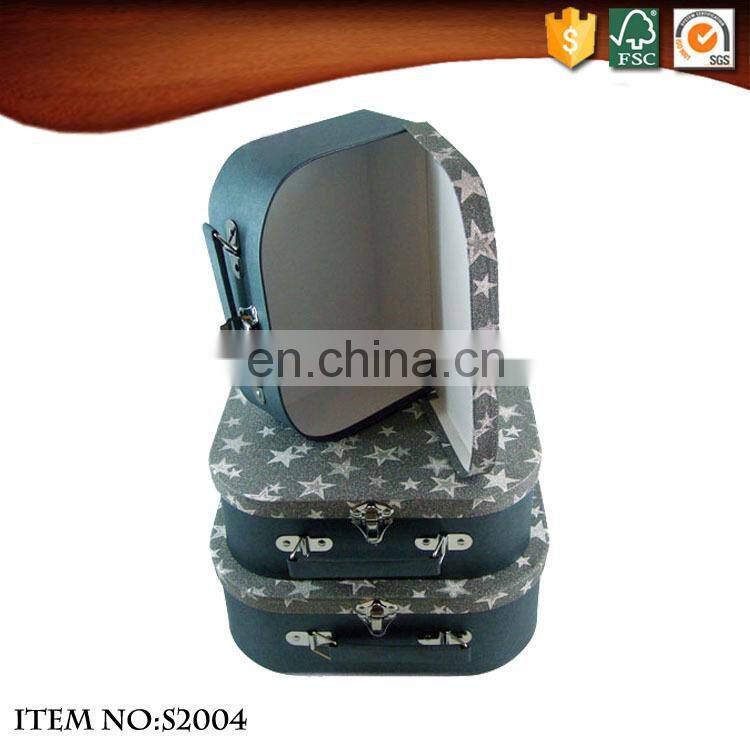 Star Pattern Black Small Storage Suitcase