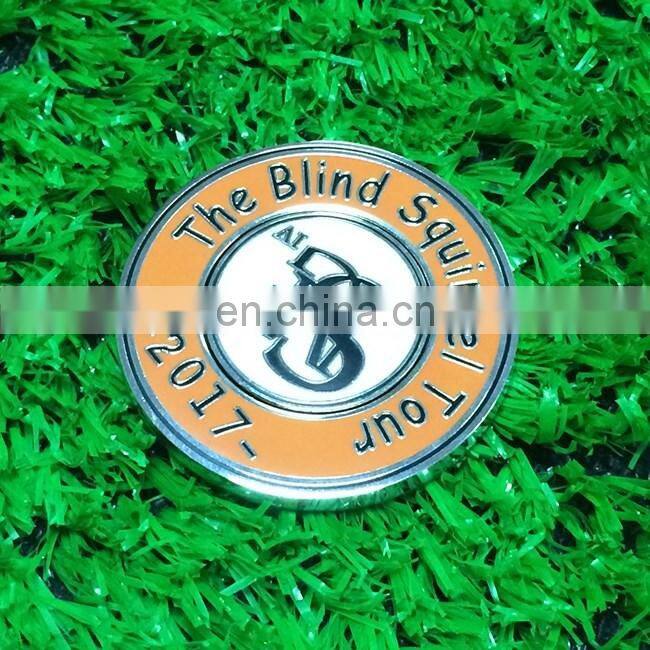 Enamel magnetic custom golf poker chip ball marker with company logo