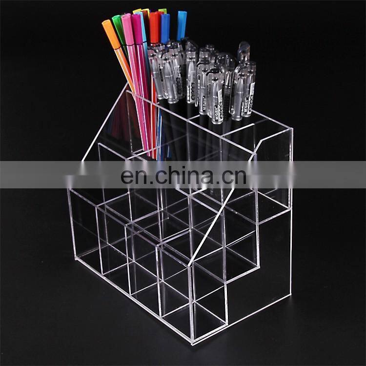 Large Floor Shape Clear PMMA Acrylic Pen Display Stand Holder Rack