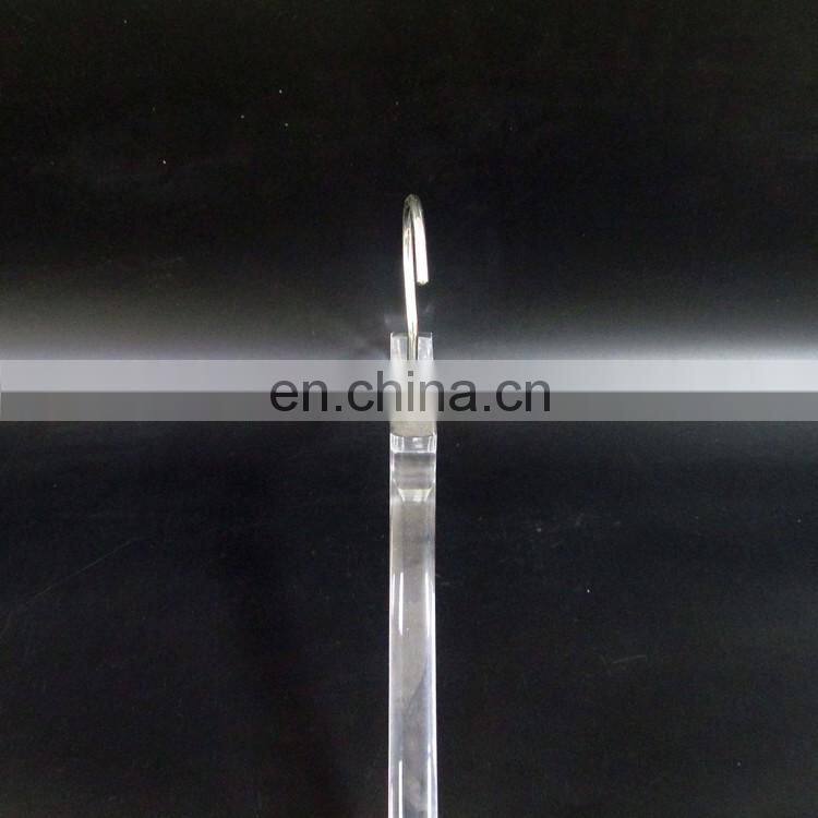 Custon plexiglass acrylic plastic transparent high profile vintage clothing store hotel display hanger hotel