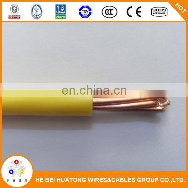 solid or stranded Conductor Type and Copper Conductor Material TW/THW PVC 7 stranded copper wire cable 8/10/12/14 AWG