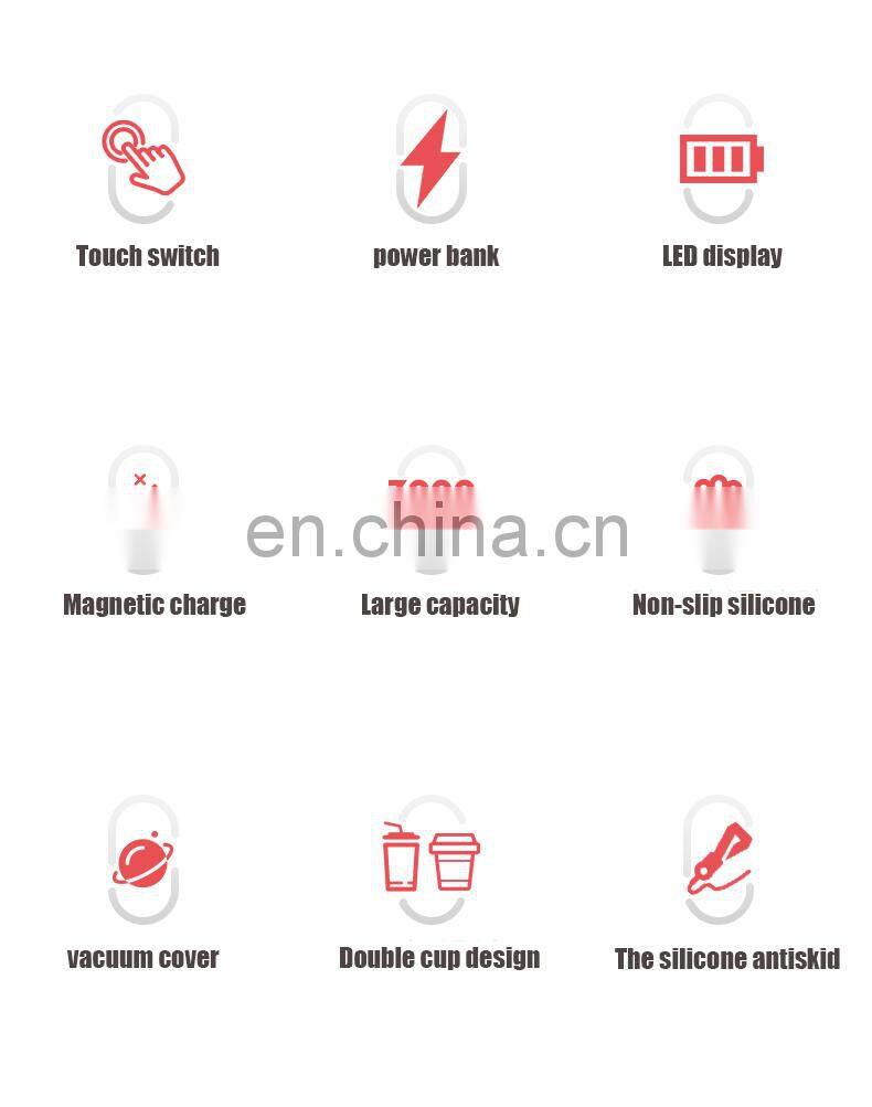 3000mAh large capacity rechargeable vacuum USB blender