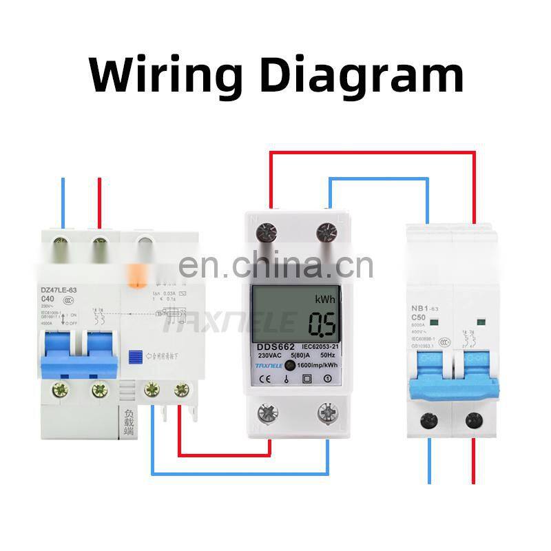 Electric Din Rail Single Phase Two Wire LCD Digital Display Wattmeter Power Consumption Electronic Energy KWh Meter AC230V 50Hz