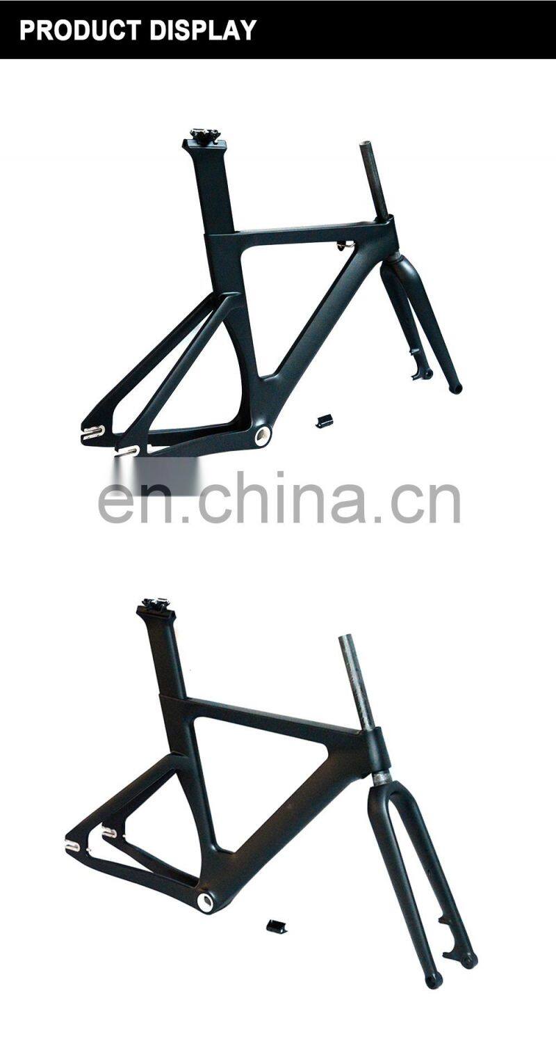 Modify Luxury Matt Black Carbon Fiber Track Bicycle Frame Bike Frameset with Stem for BSA