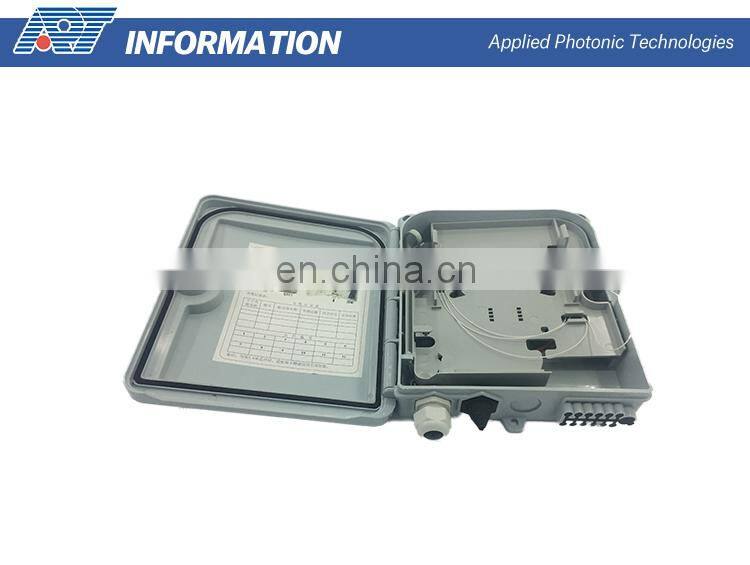 1:4 1:8 1:16 1:64 fiber optic spliter terminal box distribution/termination box abs pole nount/wall mount in black color