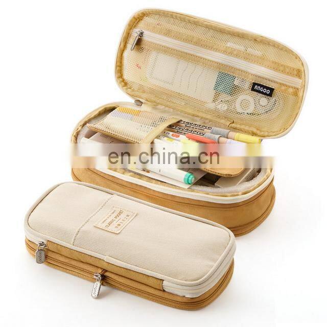 Amazon High Large Capacity Multifunction Cute Custom Canvas Kids Pen Holder Pencil Case