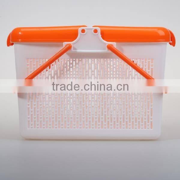 hot sale kitchenware rectanger handle pinic plastic storage basket