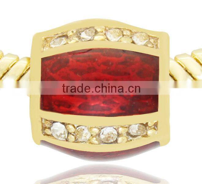 European hand enameled crystal paved easter egg beads