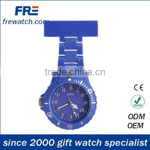 plastic rotational hanging watch for nurse quartz doctor pocket watch with pin