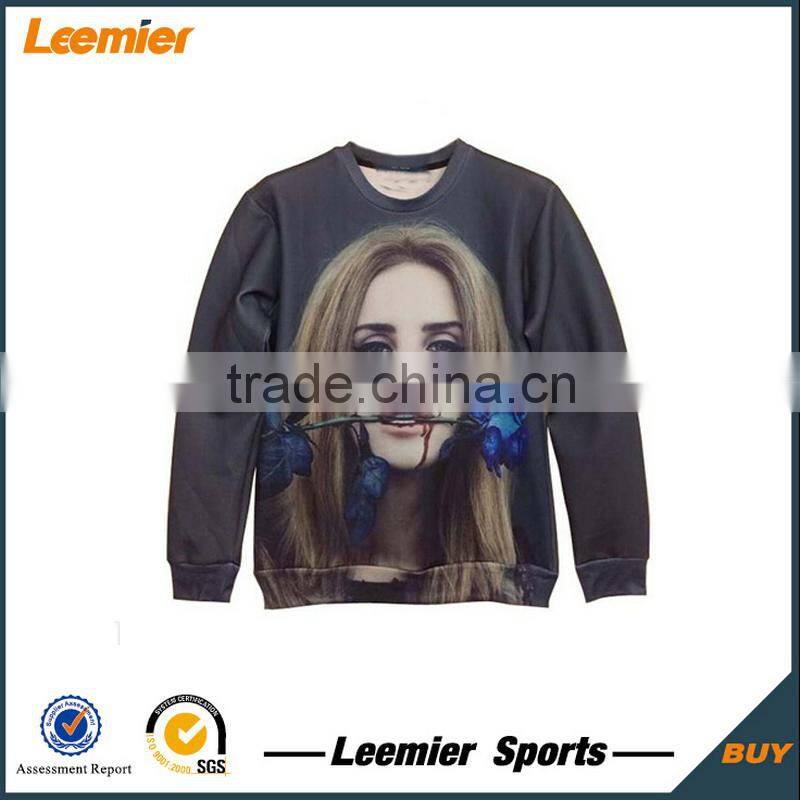 OEM service all over digital printing custom design sublimation crew neck sweatshirt
