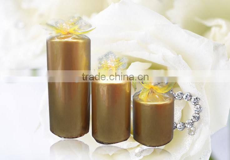 Gold Pillar Candle ,Christmas Candle, Walmart Vendor, 10 Years Experience of Candle Production