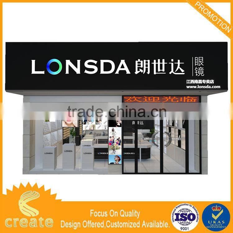 Hot sale used glass display cases for sunglass display for optical shop glasses display stand