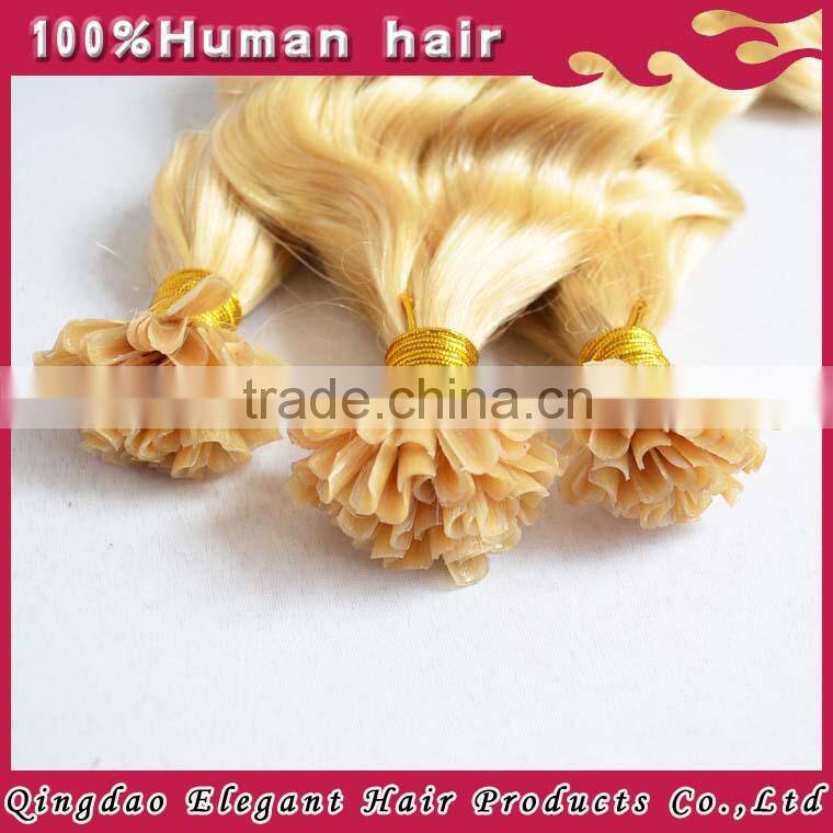 5a grade blonde 1g per strand 100% cheap remy u tip hair extension wholesale