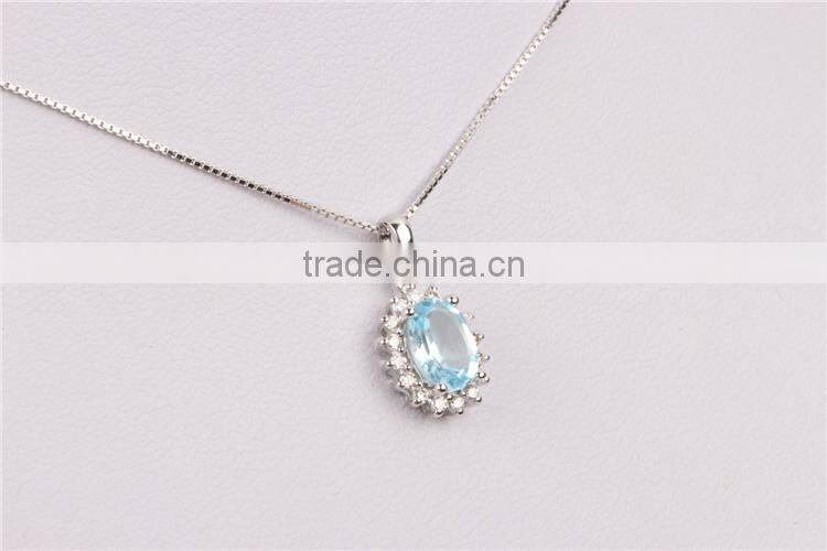 Luxurious American 18k white gold diamond jewelry fashion Necklace