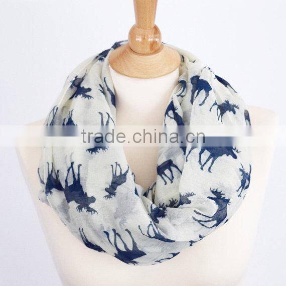 Hot Selling 2015 New Antelope Pattern Print Fashionable Lady Scarf