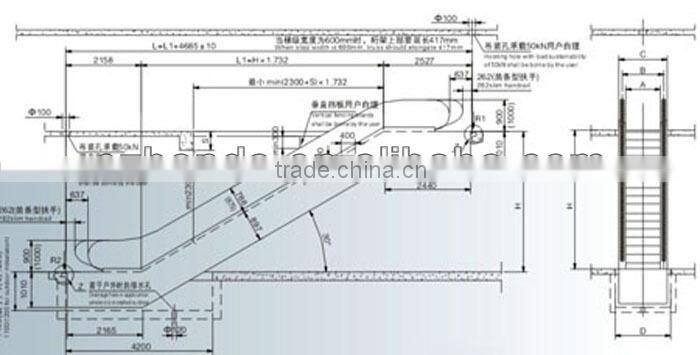 Indoor & Outdoor 30Degree 1000mm Escalator