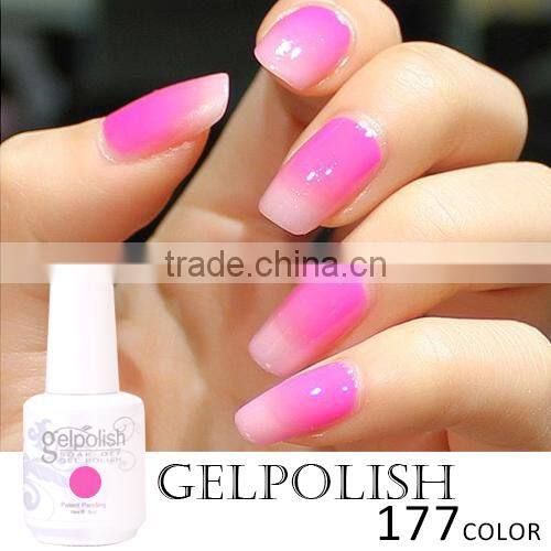 factory colored 177 colors uv gel polish, wholesale uv/led nail gel polish with free sample