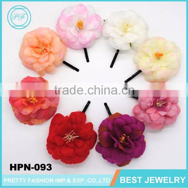 Wholesale Colorful Rose Fabric Flower Women Hair Accessories