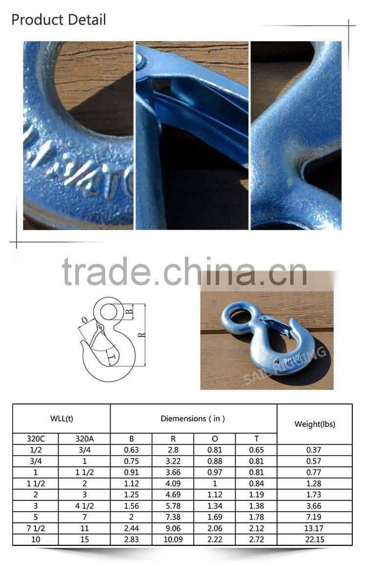 Galvanized Carbon Steel Drop Forged Lifting Hook