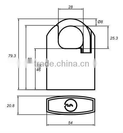 PVC Plastic Shell Shackle Protected Lock Brass Padlock