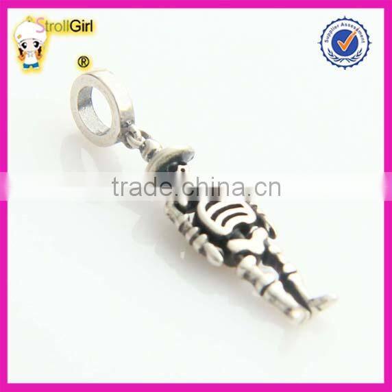 European Skull charm 925 sterling silver Dangle Charm Pendant for Bracelet