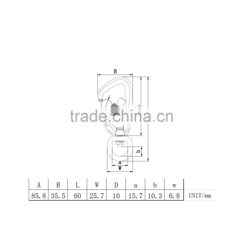 red high quailty high strength aluminum swivel hook