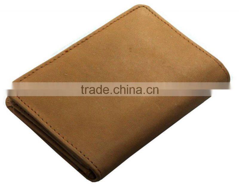 card holder tan leather student mini wallet 8 card slots gusseted pocket
