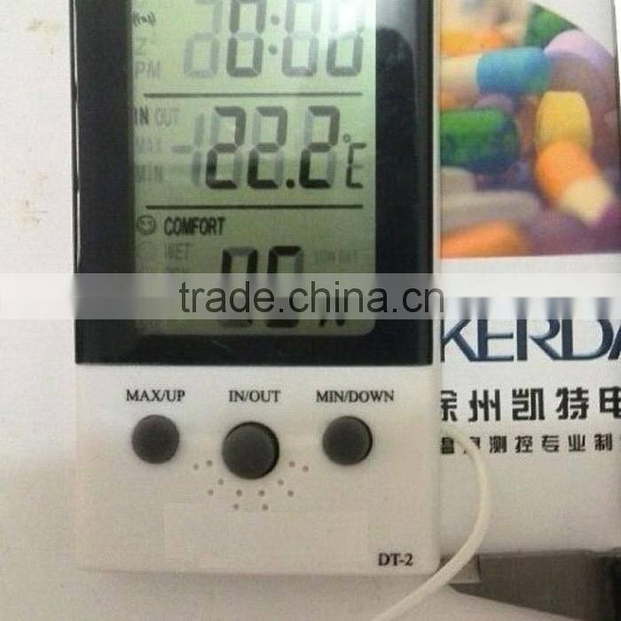 Household Refrigerators Aquarium Outdoor Indoor Digital Thermometer DT-2 Dual Temperature Time and Date Display Hygrometer