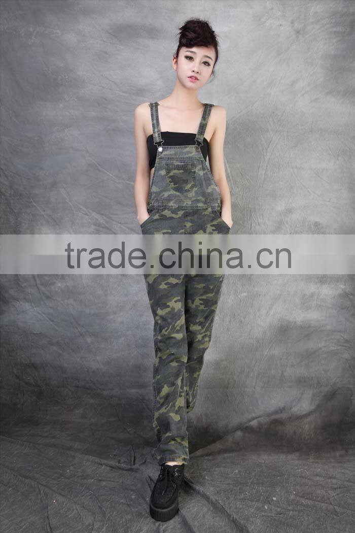 2016 Women Military camo Rompers and Overalls long Camouflage Jumpsuits