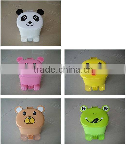 Animal pig bear panda duck frog cute home house room child children kid mini small plastic dustbin with foot pedal