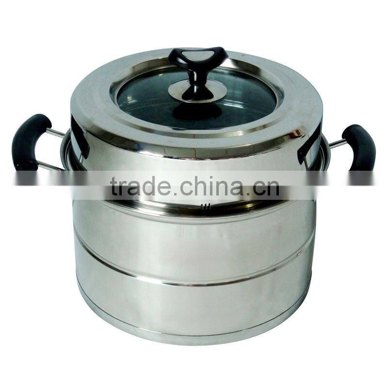 multi-layer stainless steel dim sum steamer cooking pot with glass lid as seen on tv