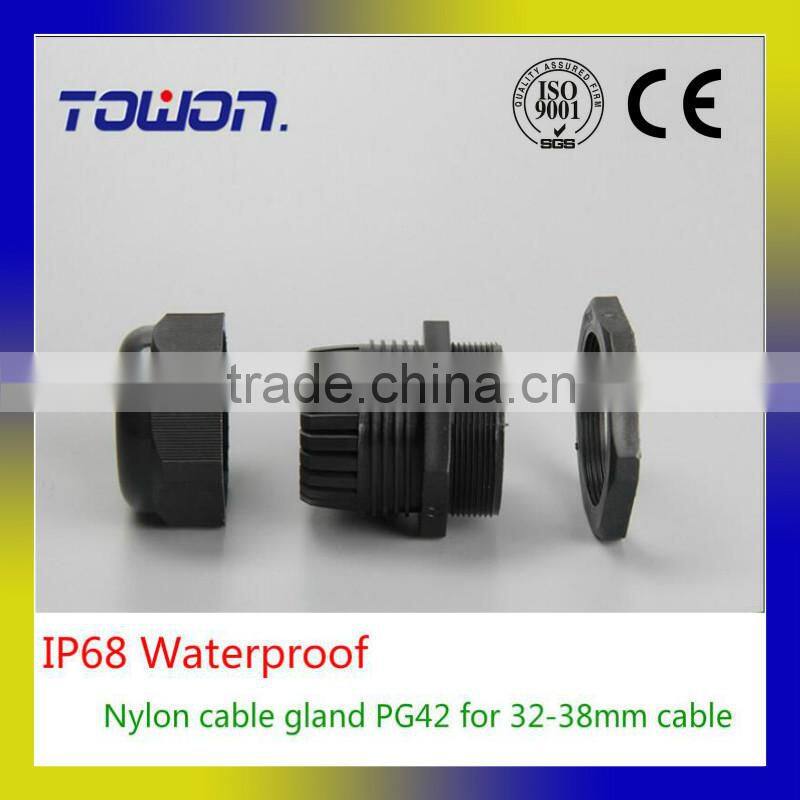 PG42 Waterproof Nylon Plastic Cable Gland Connector for 32-38mm Cable white color Hot Sale IP68 Factory wholesale