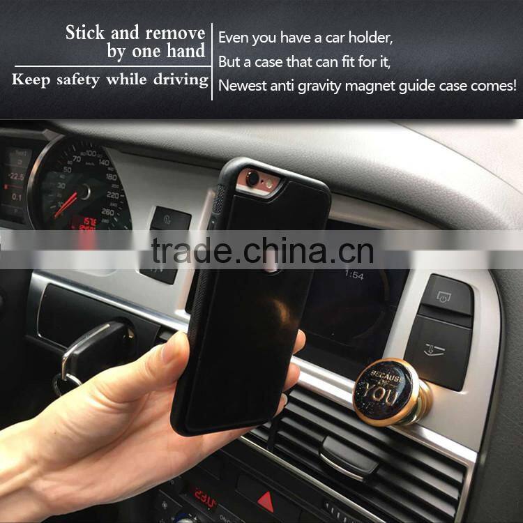 Low price Selfie Sticky Tpu Pc Nano Suction Anti Gravity For Iphone 6 case plus mobile phone holder