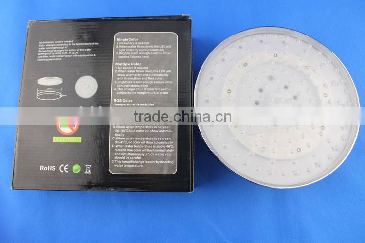 7 Color Changing RGB LED Shower Head 9 LED Shower Temperature Sensor Controlled ABS Chroming No Need Power Shower Faucets