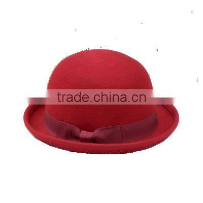 Australia Wool Felt Hat Bowler Hat with Bowknot