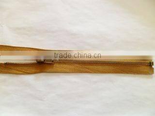 5# metal brass zipper antic-brass teeth zipper with anti-brass auto-lock slider jackert zipper