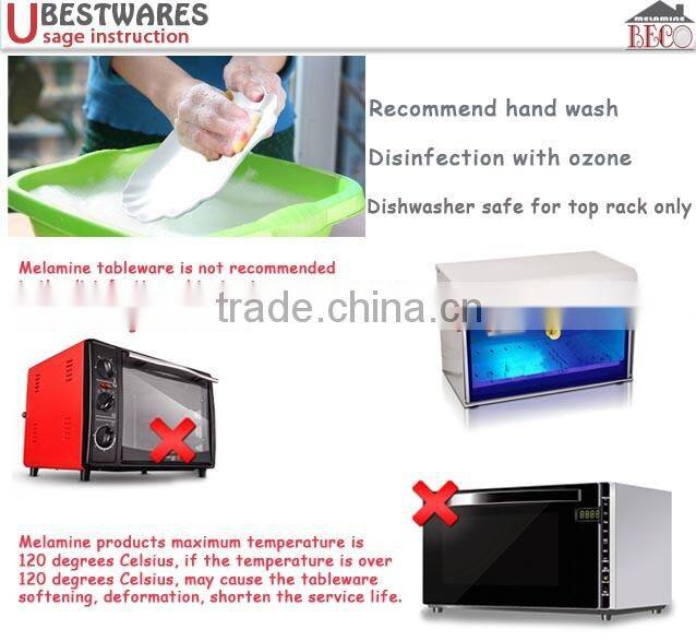 2015 children melamine set with anti slip rubber