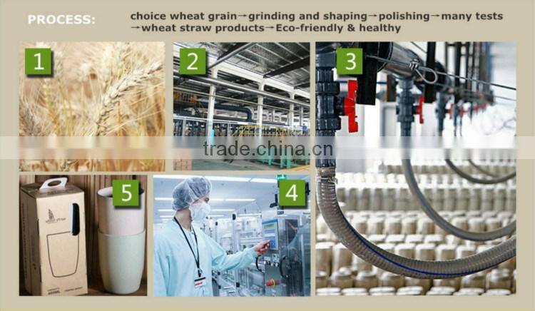 Wheat straw plastic travel tooth brush mug set 280ml+360ml