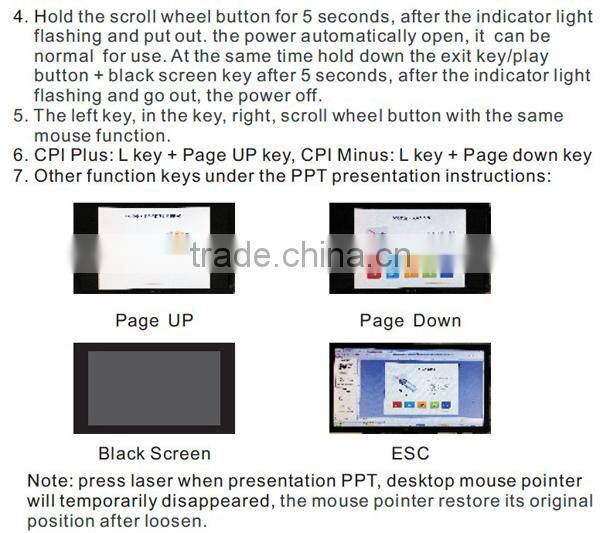 Private design wireless remote air mouse with laser presentation PR-05