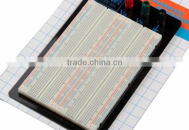 2014 hot sell white ABS metal reed 1260 tie-point with jumper wire testing solderless breadboard