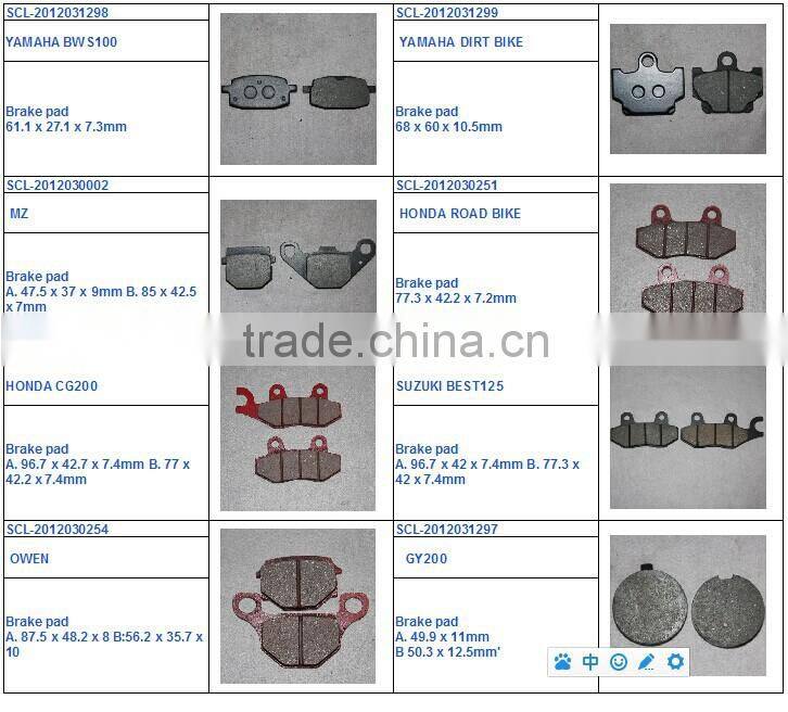 SCL-2012040270 motorcycle spare part for KAWASAKI ATV brake pad hi-q